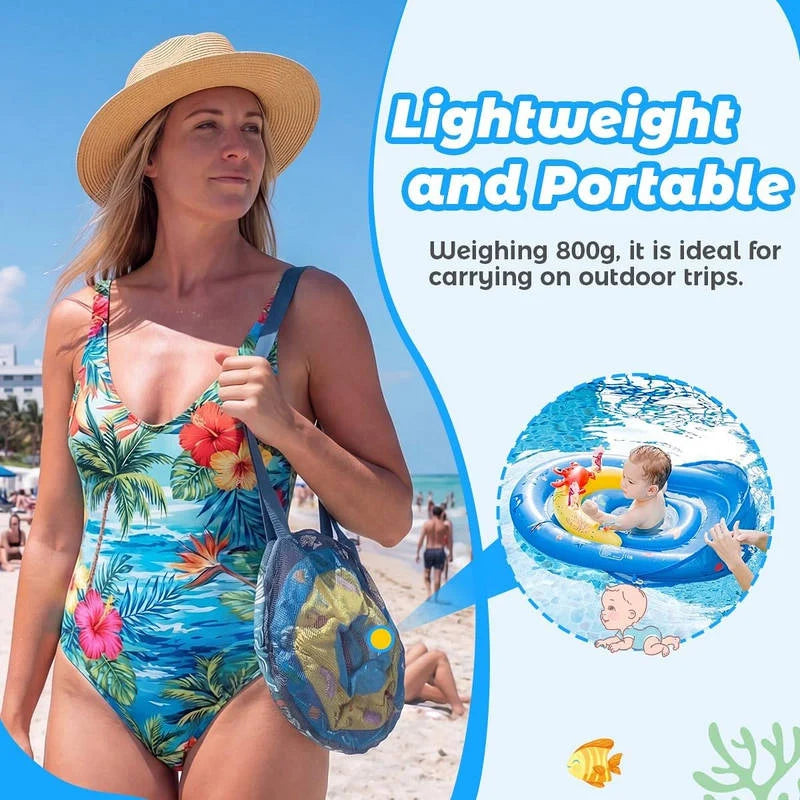 Baby Pool Float UPF 50 Canopy Dual-Chamber Stability