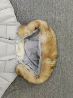 Baby Quilted Romper Faux Fur Hood & Hand Warmers