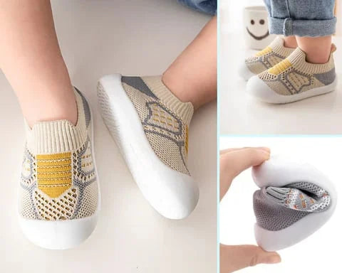 Baby Shoe Socks Non-Slip TPR Sole Breathable Cotton