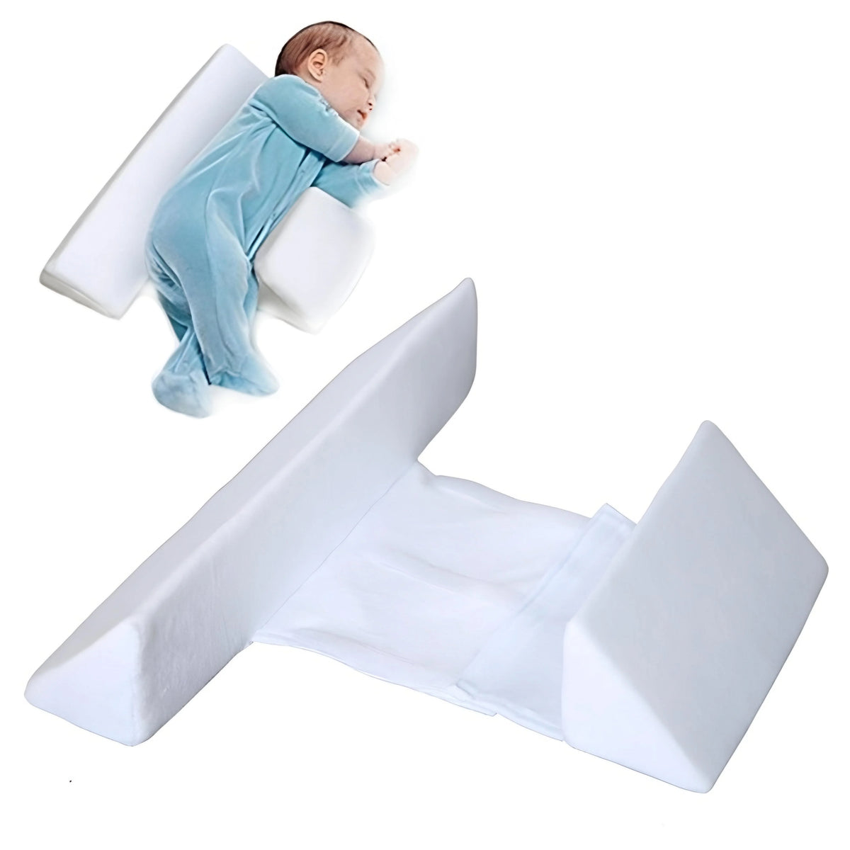 Baby Side Sleeper Pillow Anti-Roll Adjustable Velvet Cover