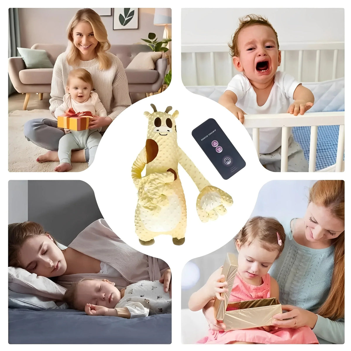 Baby Sleep Soother Rhythmic Patting Remote Control Rechargeable