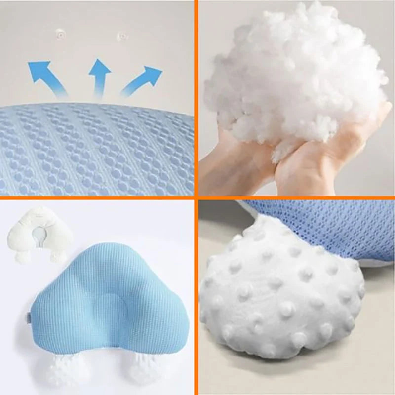 Baby Sleeping Pillow Adjustable Contoured Support Breathable Cover