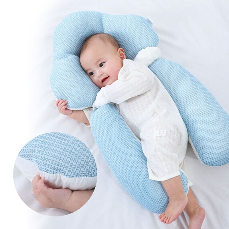Baby Sleeping Pillow Adjustable Contoured Support Breathable Cover