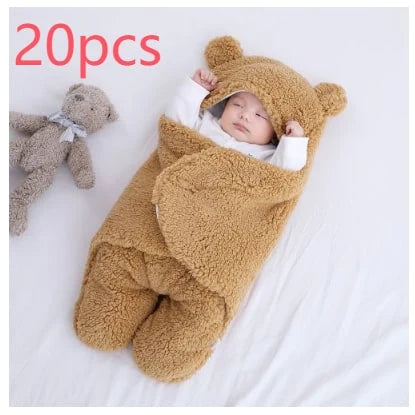 Baby Sleeping Sack Sherpa Fleece & Quilted Cotton Swaddle Wings