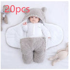 Baby Sleeping Sack Sherpa Fleece & Quilted Cotton Swaddle Wings
