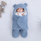 Baby Sleeping Sack Sherpa Fleece & Quilted Cotton Swaddle Wings