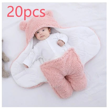 Baby Sleeping Sack Sherpa Fleece & Quilted Cotton Swaddle Wings