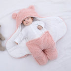 Baby Sleeping Sack Sherpa Fleece & Quilted Cotton Swaddle Wings