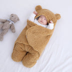 Baby Sleeping Sack Sherpa Fleece & Quilted Cotton Swaddle Wings