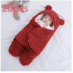 Baby Sleeping Sack Sherpa Fleece & Quilted Cotton Swaddle Wings
