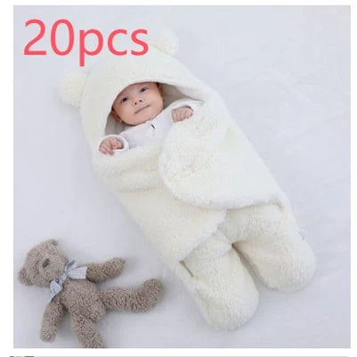 Baby Sleeping Sack Sherpa Fleece & Quilted Cotton Swaddle Wings