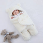 Baby Sleeping Sack Sherpa Fleece & Quilted Cotton Swaddle Wings
