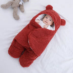 Baby Sleeping Sack Sherpa Fleece & Quilted Cotton Swaddle Wings
