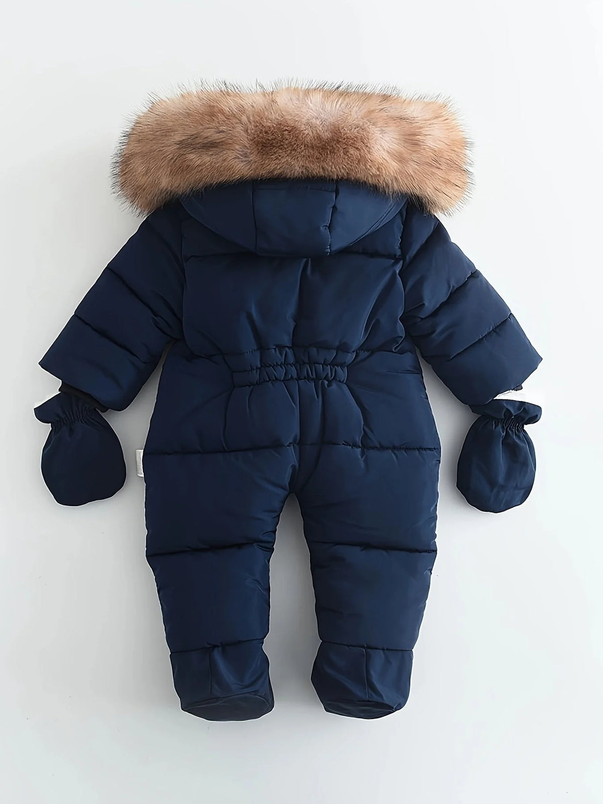 Baby Snowsuit Insulated Faux Fur Hood & Hand Warmers
