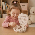Baby Tooth Keepsake Box Solid Wood Individual Compartments