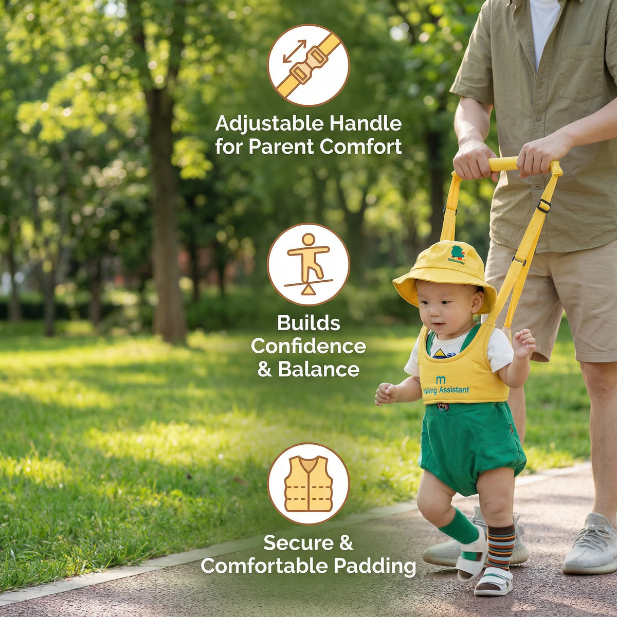 Baby Walking Harness Chest Support Adjustable Back Clip