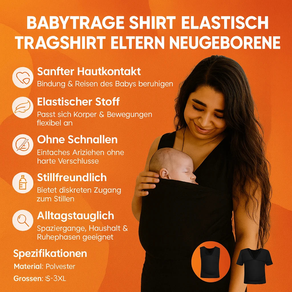 Babywearing Shirt Elastic Nursing Friendly Skin To Skin