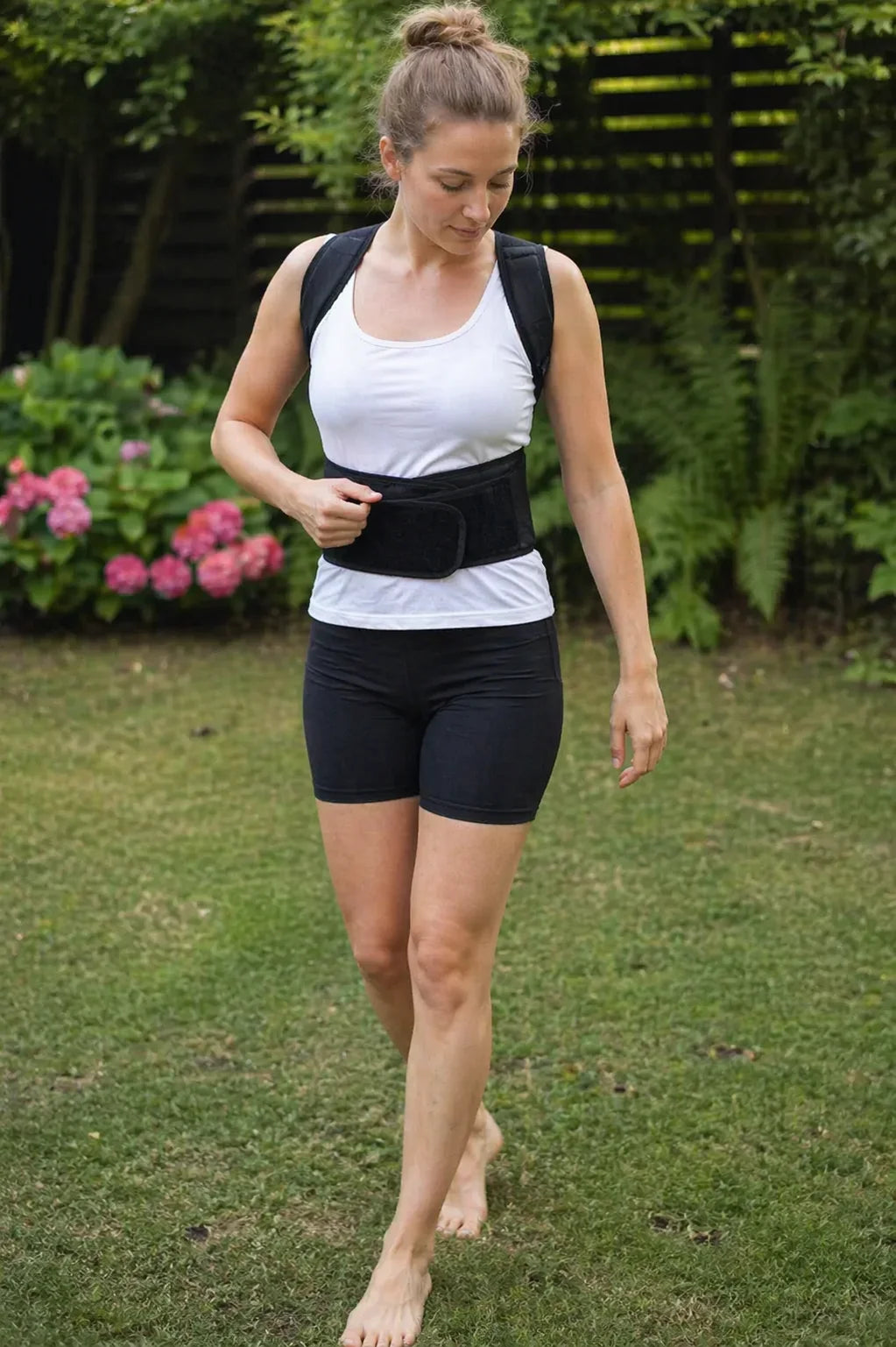 Back Brace Adjustable Fit Lumbar Support Wide Shoulder Straps