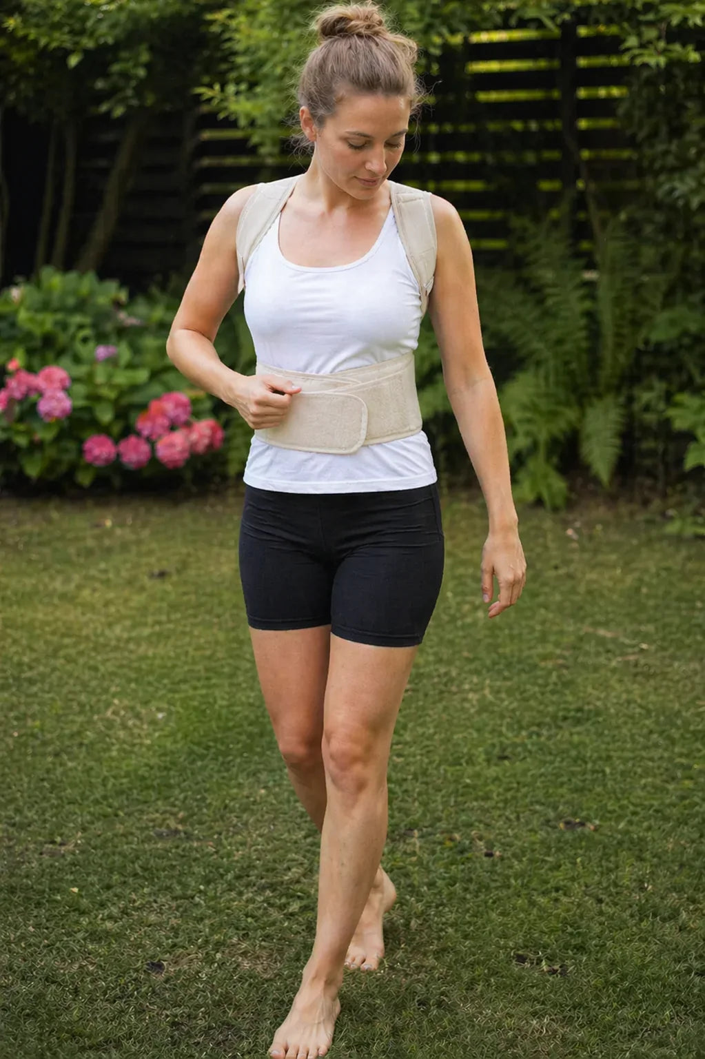 Back Brace Adjustable Fit Lumbar Support Wide Shoulder Straps