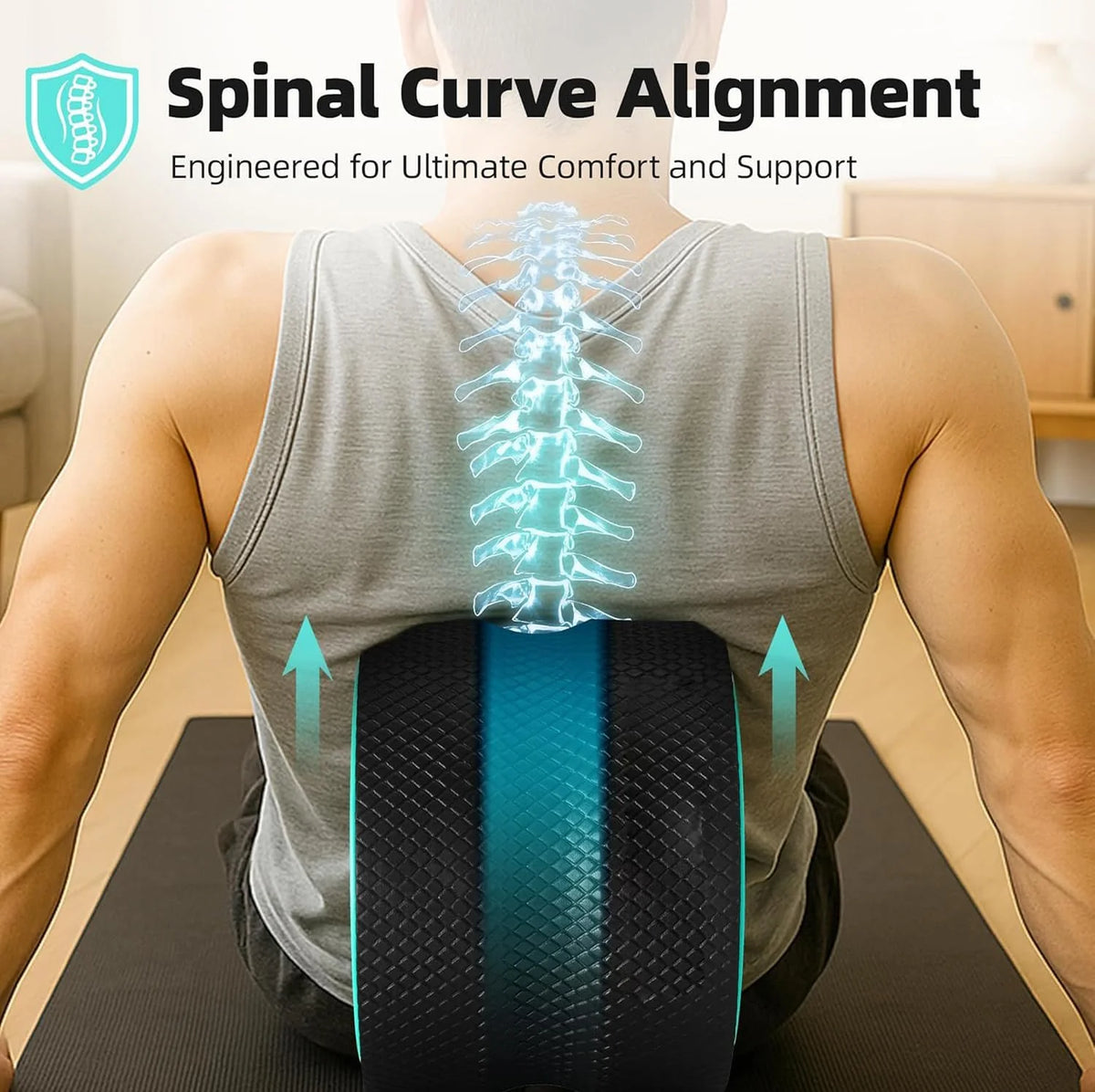 Back Roller Set 4 Wheels With 2 Yoga Blocks