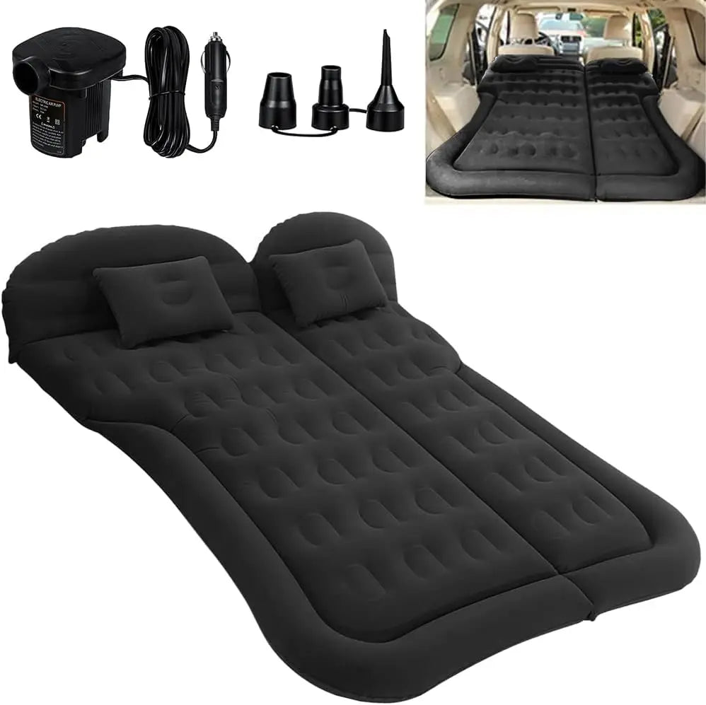 Back Seat Inflatable Mattress Built-In Pump & Flocked Top
