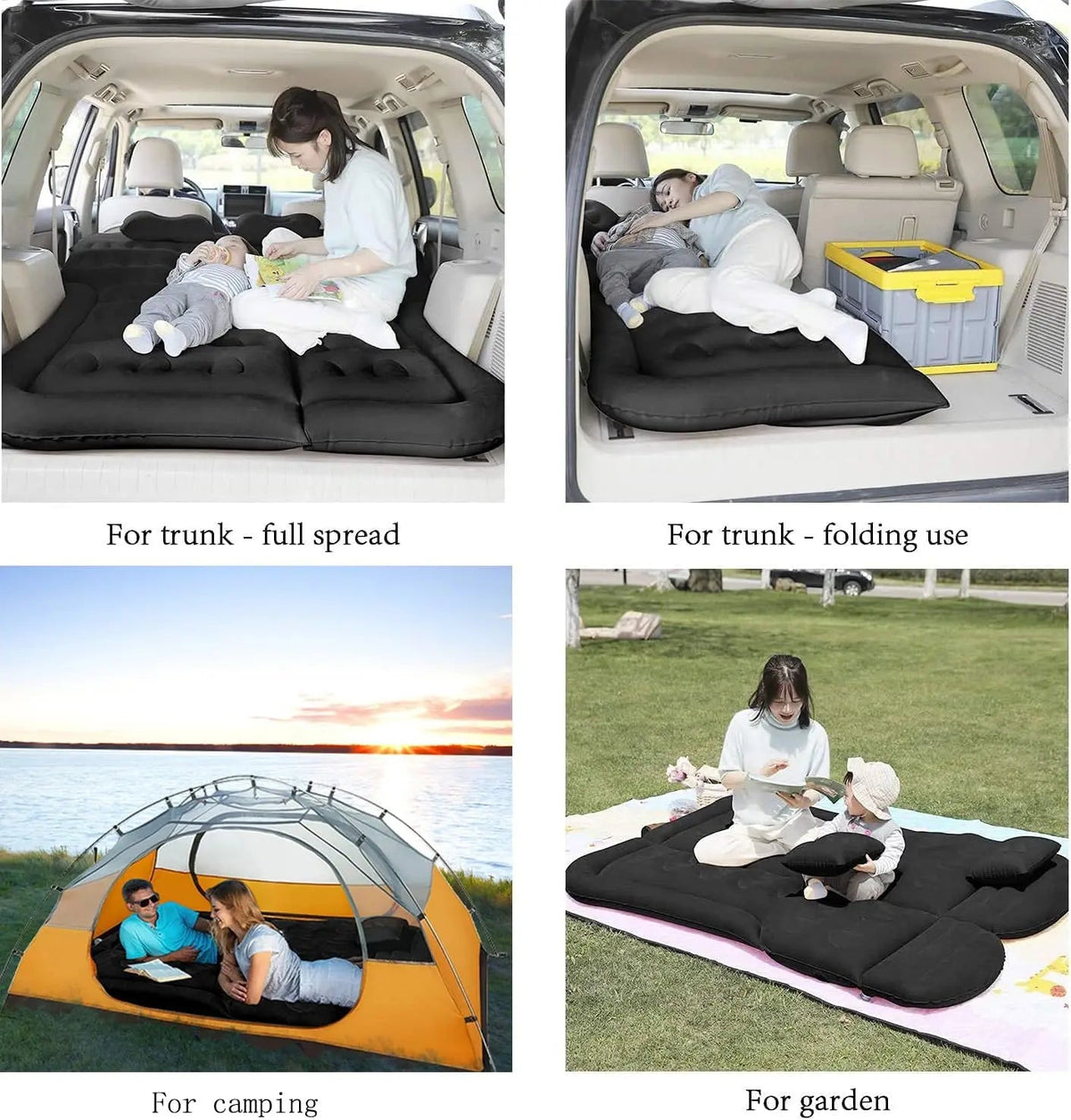 Back Seat Inflatable Mattress Built-In Pump & Flocked Top