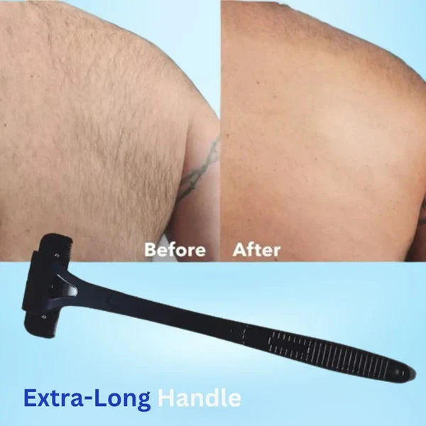 Back Shaver Extra-Long Handle Dual-Razor Stainless Steel Blades