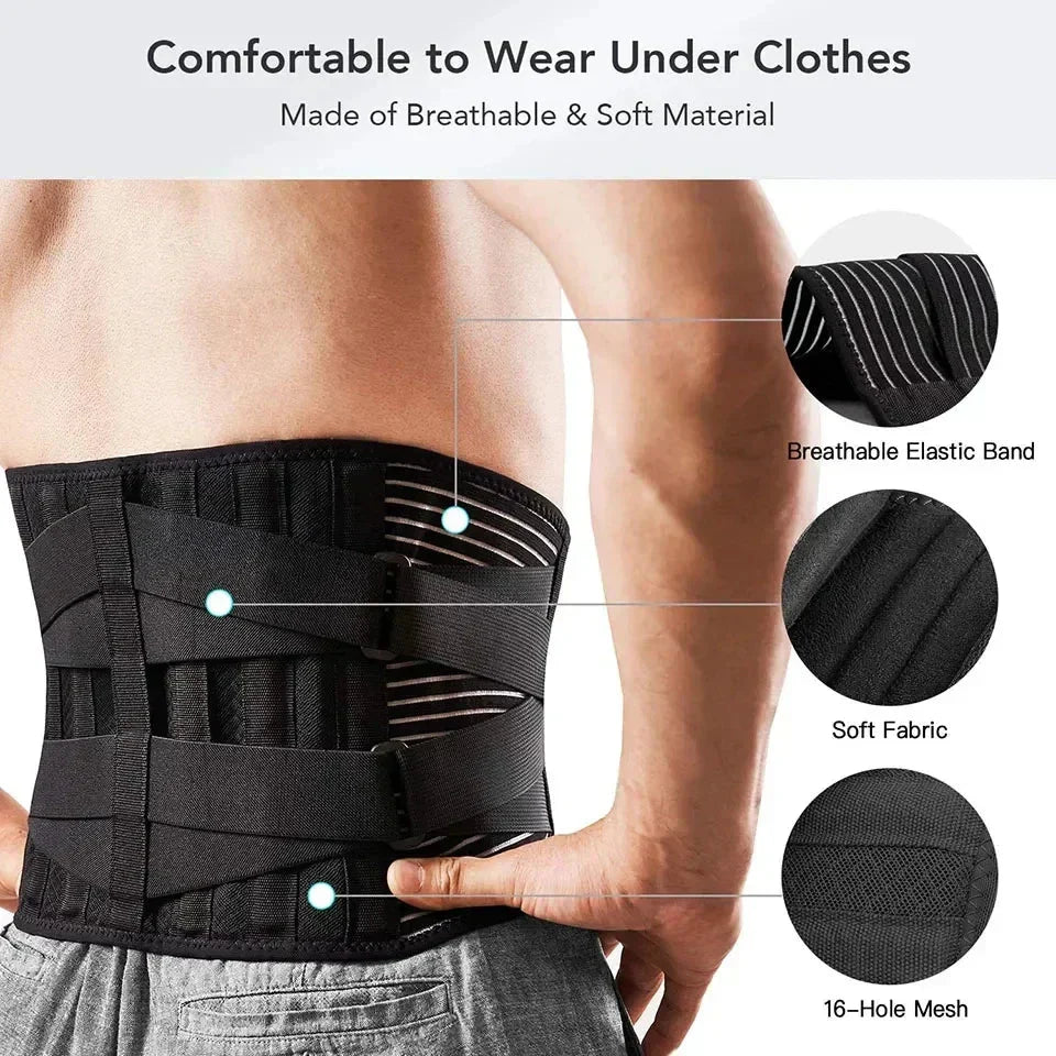 Back Support Belt 360-Degree Lumbar Support Adjustable Compression