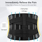 Back Support Belt 360-Degree Lumbar Support Adjustable Compression