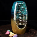 Backflow Incense Burner Handmade Ceramic Mountain River 50 Cones