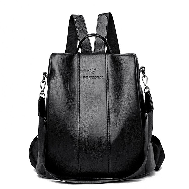Backpack Anti-Theft Convertible PU Leather