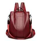 Backpack Anti-Theft Convertible PU Leather
