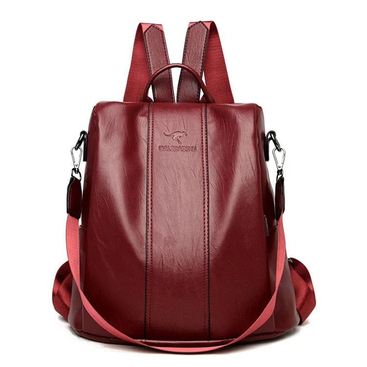 Backpack Anti-Theft Convertible PU Leather