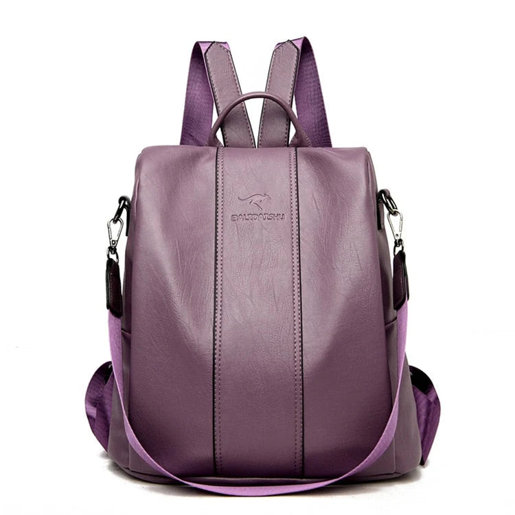 Backpack Anti-Theft Convertible PU Leather