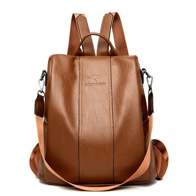Backpack Anti-Theft Convertible PU Leather