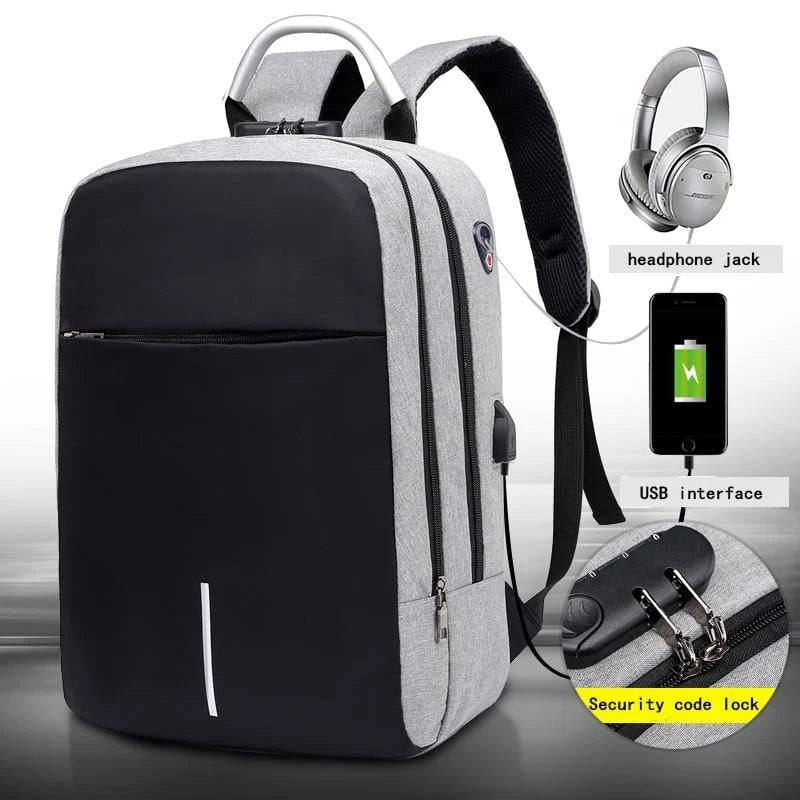 Backpack Anti-Theft Cut-Resistant & Water-Resistant USB Charging