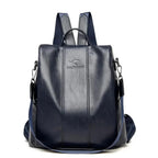 Backpack Anti-Theft Hidden Zipper PU Leather