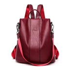 Backpack Anti-Theft Hidden Zipper PU Leather