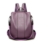 Backpack Anti-Theft Hidden Zipper PU Leather