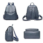 Backpack Anti-Theft Leather Concealed Zipper