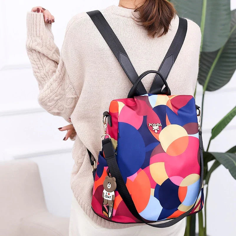 Backpack Anti-Theft Waterproof Nylon Fits 15.6 Inch Laptop
