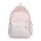 Backpack Bow Print Multiple Compartments Adjustable Padded Straps