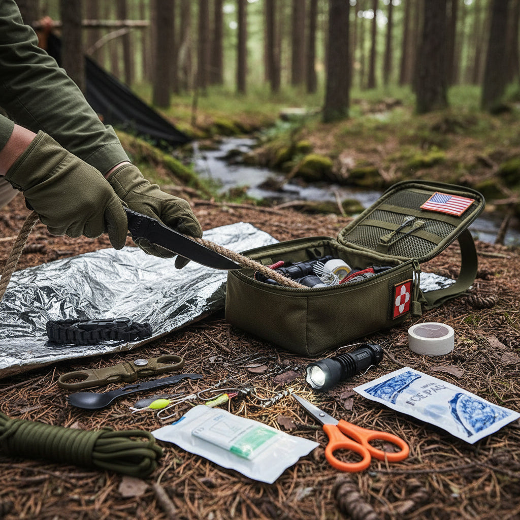 Backpack Compact Durable Nylon Includes First Aid
