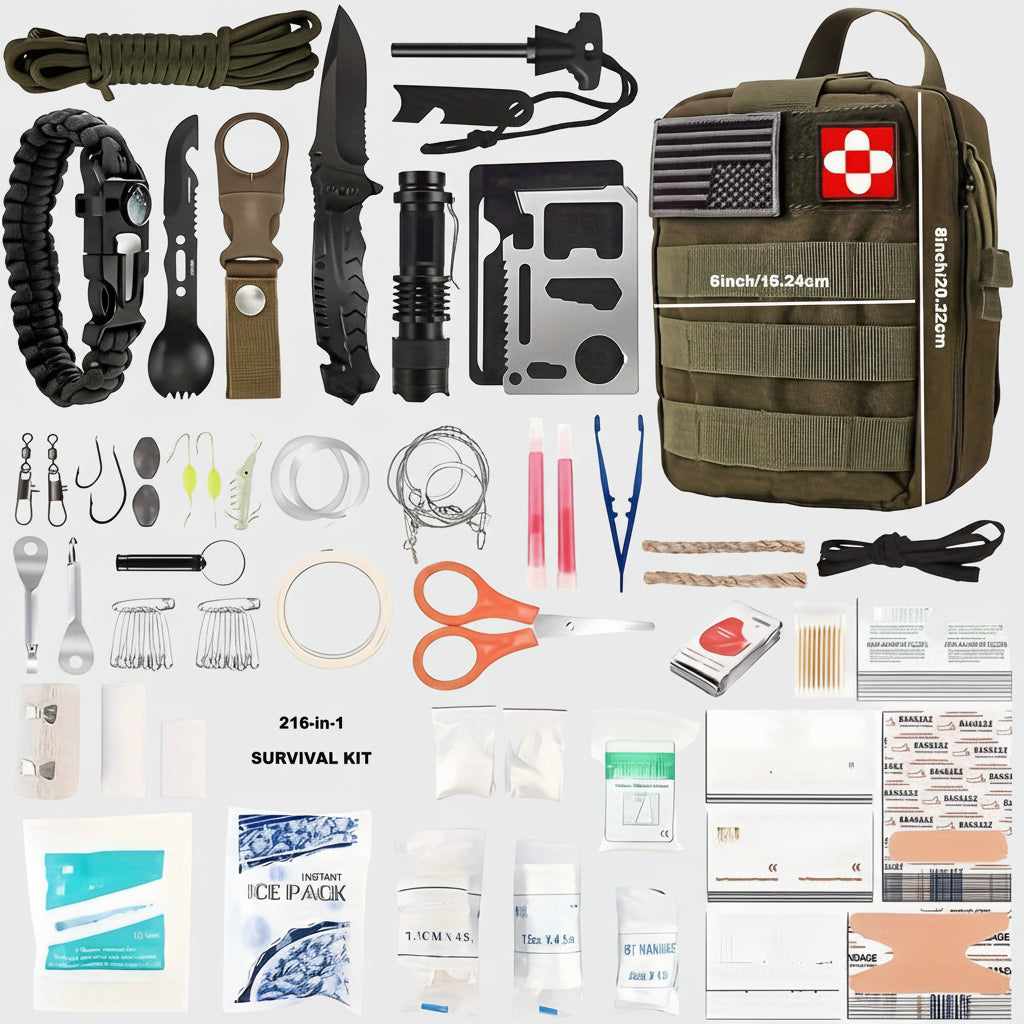 Backpack Compact Durable Nylon Includes First Aid
