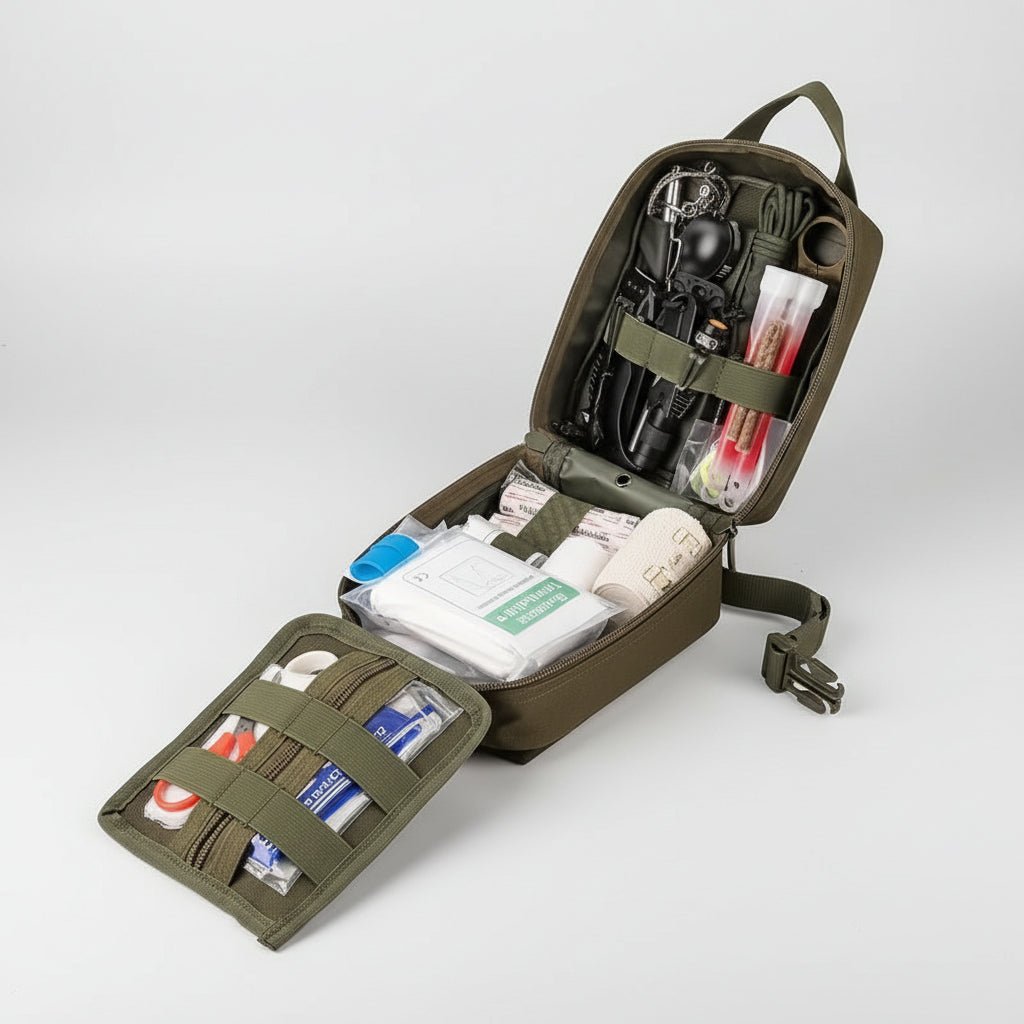Backpack Compact Durable Nylon Includes First Aid