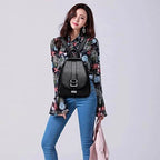 Backpack Genuine Leather Multiple Pockets & Laptop Compartment