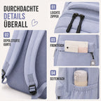 Backpack Laptop Compartment Padded Straps Durable Nylon