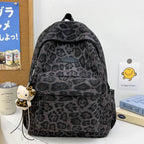 Backpack Leopard Print Adjustable Straps Front Pocket