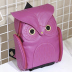 Backpack PU Leather Multi-Pocket Owl Print