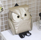 Backpack PU Leather Multi-Pocket Owl Print